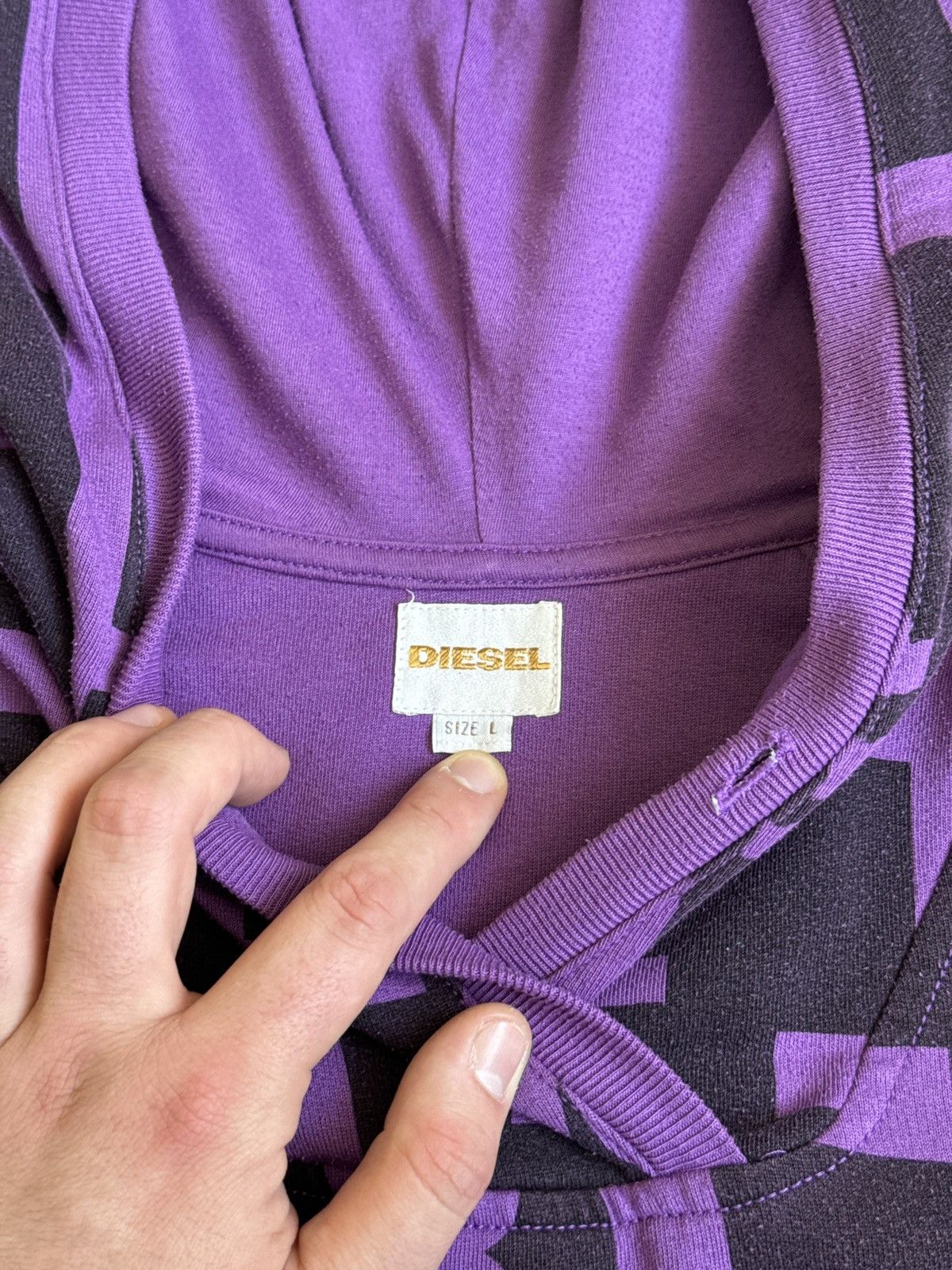 Diesel Vintage 00s Diesel Monogram Spellout avant garde Hoodie y2k Size US L / EU 52-54 / 3 - 10 Thumbnail