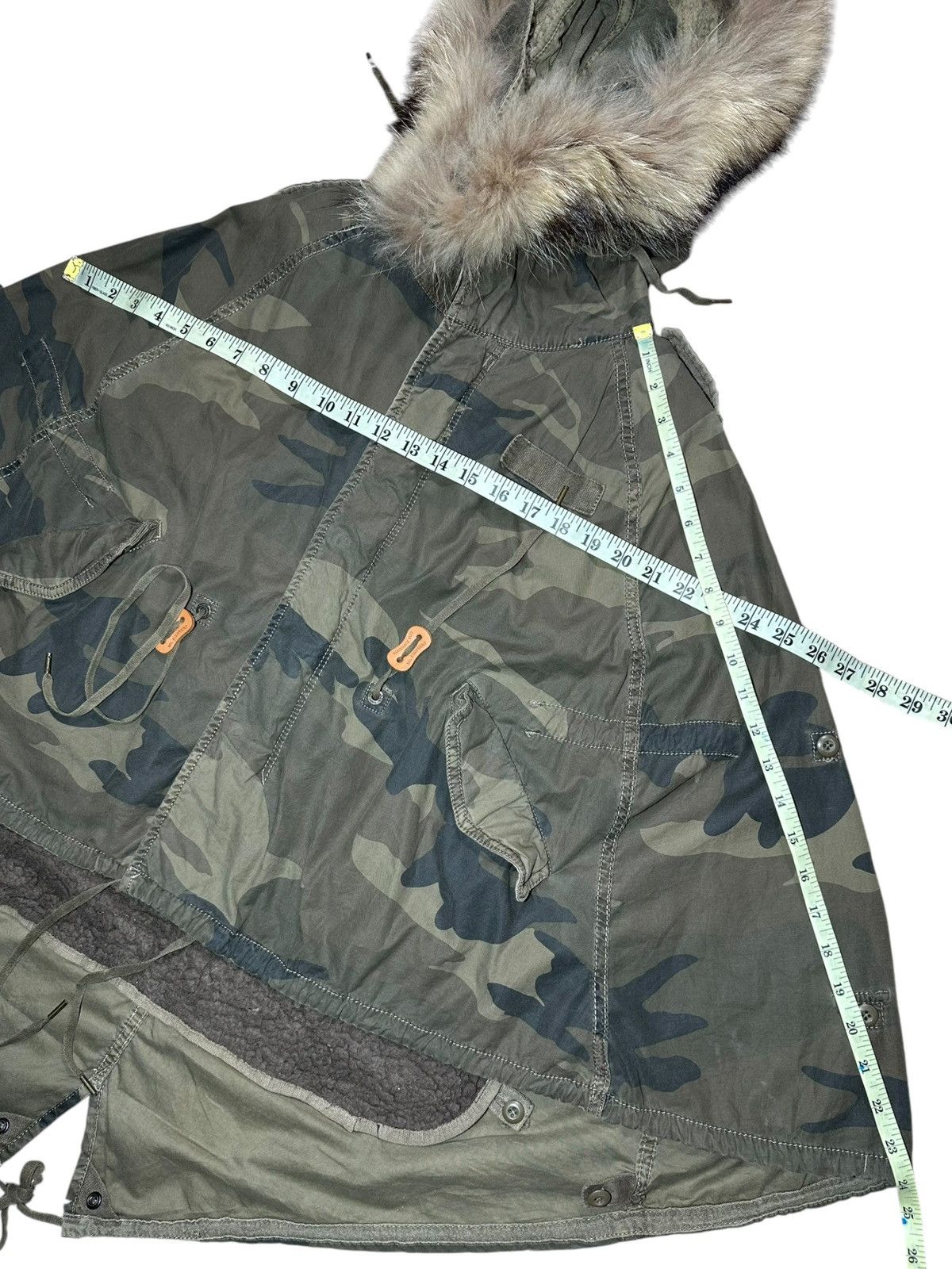 GOA G.O.A Camouflage Fur Hood Poncho Size ONE SIZE - 22 Thumbnail