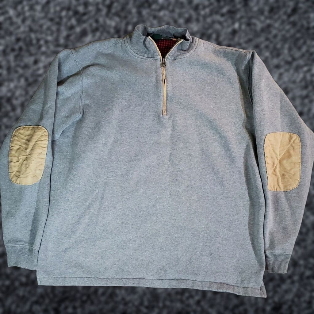 Vintage Woolrich Classic Mens XLARGE Gray 1/4 Zip Elbow Patches Pullover Sweatshirt Size US XL / EU 56 / 4 - 1 Thumbnail
