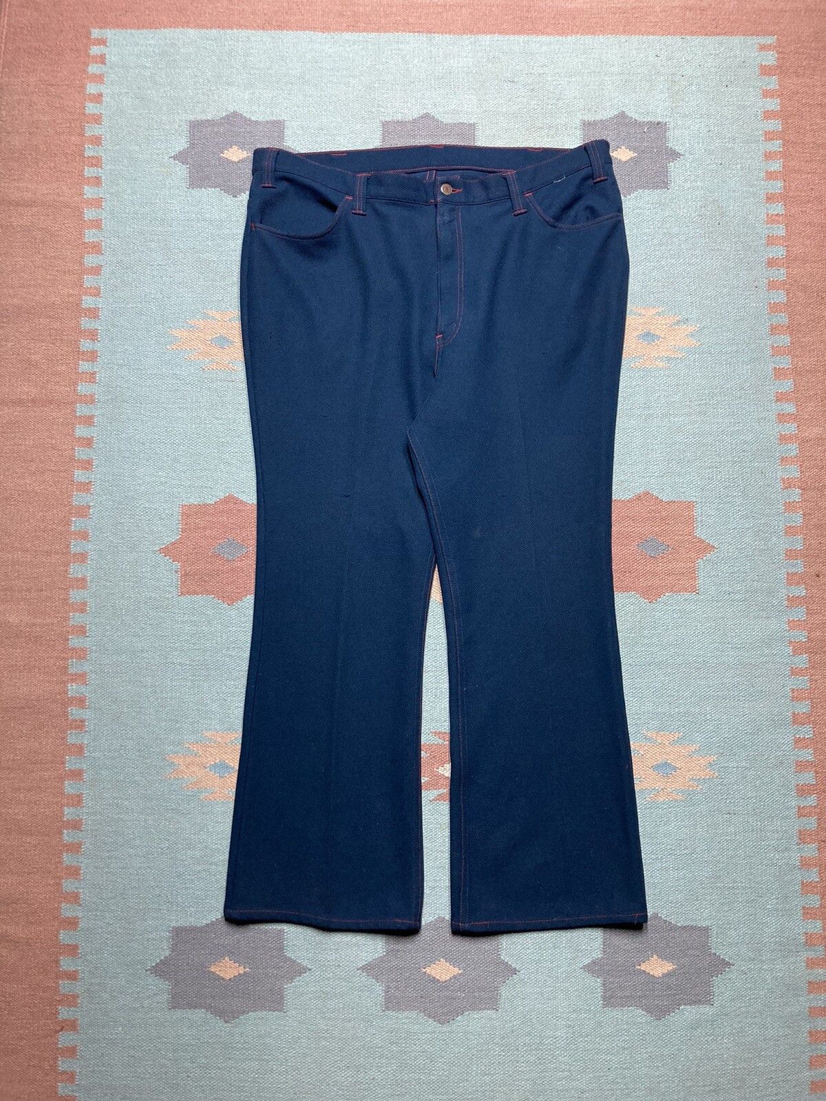 Vintage 1960s Levis big E gentleman jeans knit polyester pants 40x30 Size US 40 / EU 56 - 5 Thumbnail