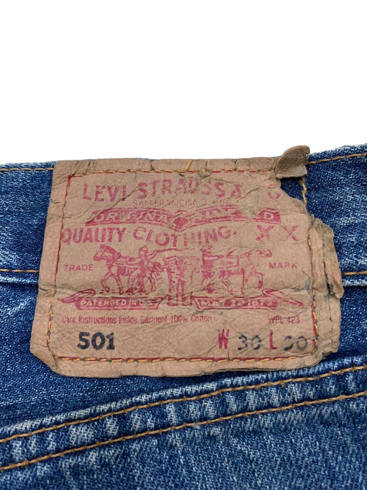 Levi's Vintage Levis UK Made Mud Wash Distressed Denim Pant (AC11) Size US 29 - 18 Thumbnail