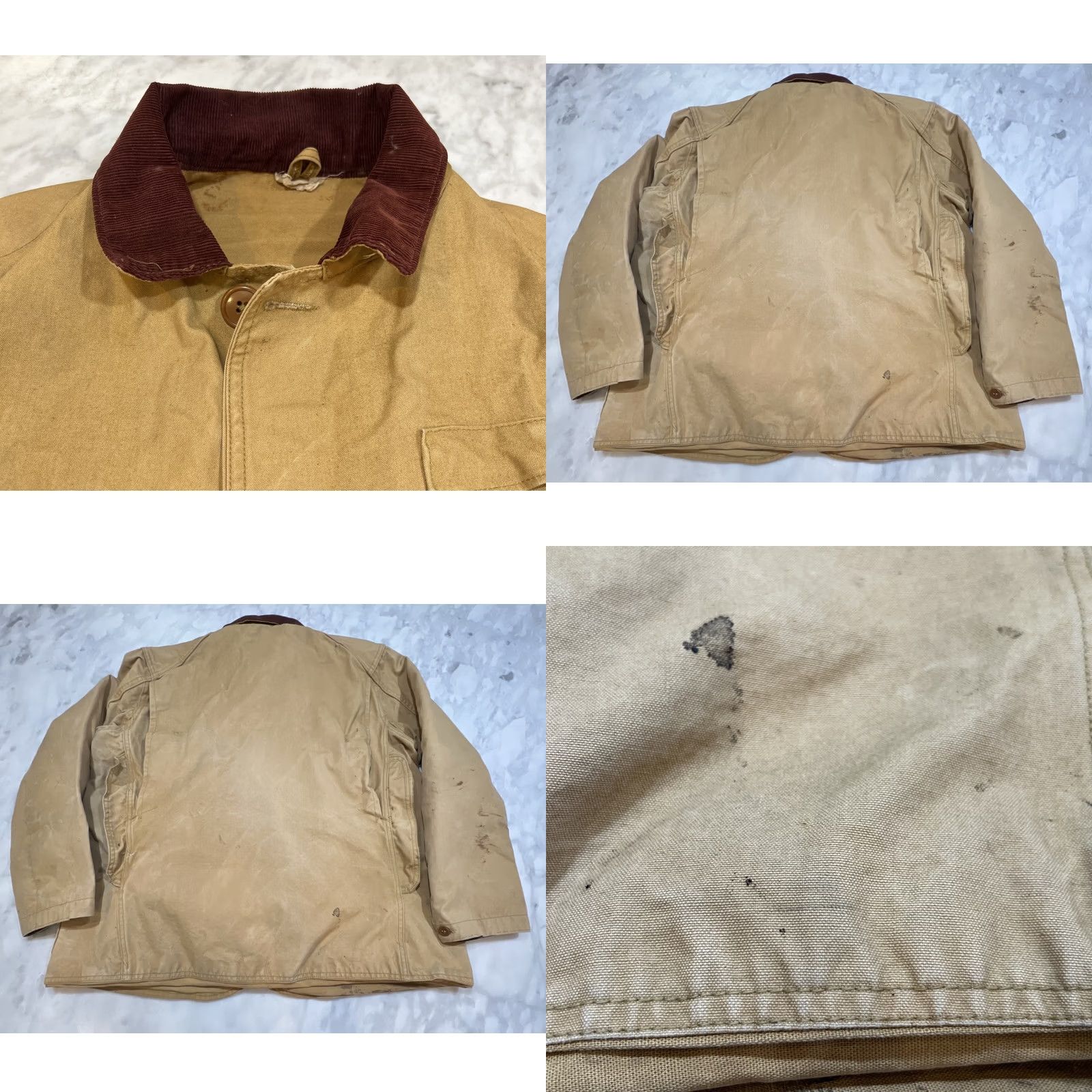 Thrasher VINTAGE JC Higgins Jacket 44 Tan Canvas Hunting Men Corduroy Collar Thrashed Size US S / EU 44-46 / 1 - 8 Thumbnail