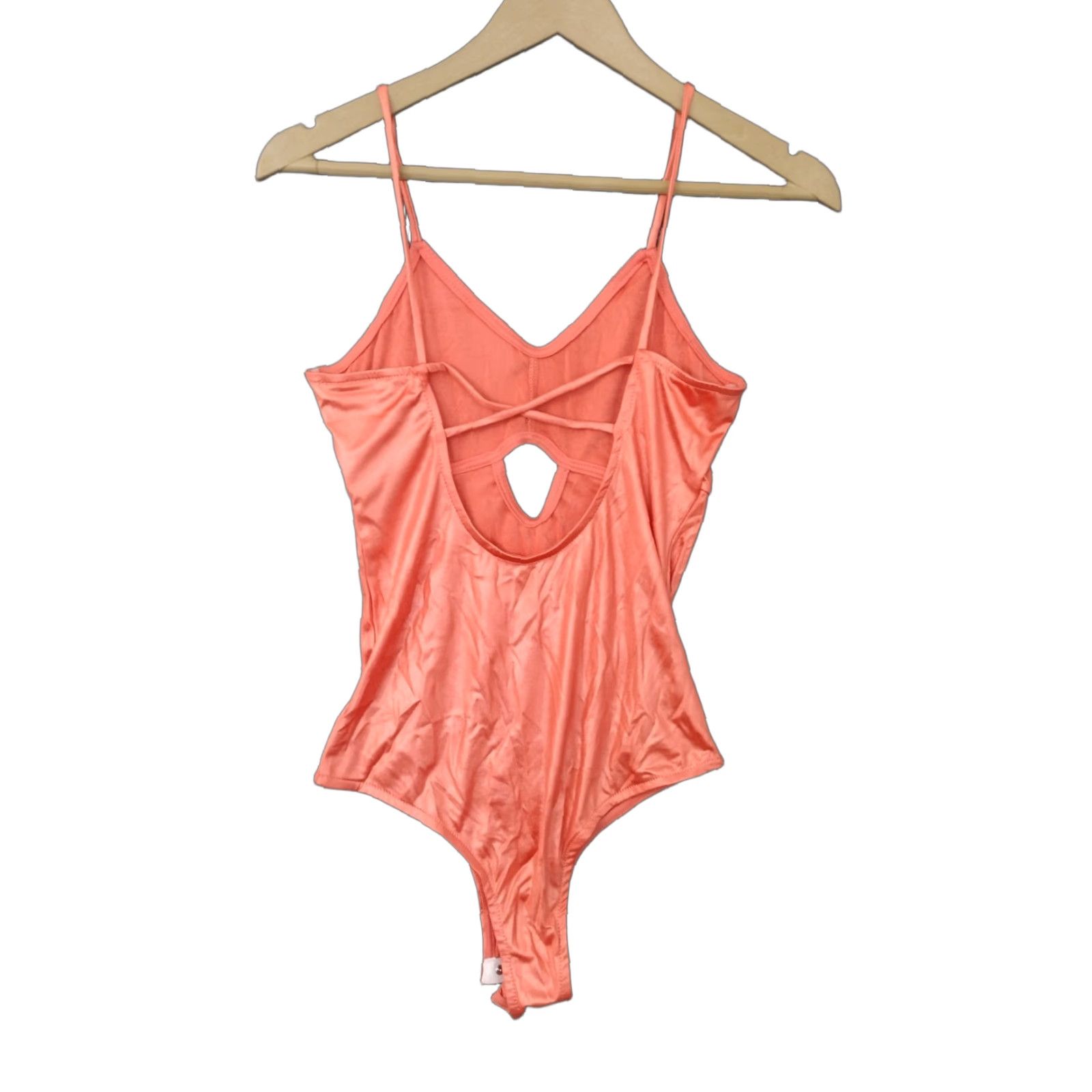 Vintage Codigo Women's One Piece Peach Keyhole Spaghetti Strap Swimsuit M size - One Piece Beachwear, Regular, Peach, Polyester Spandex, Hand Wash Only, NIKE Size ONE SIZE - 1 Thumbnail
