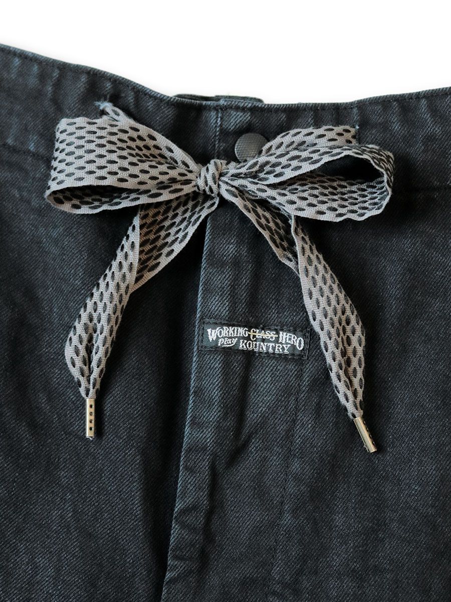 Kapital Kapital 14oz black x black denim nouvelle shuttle pants Size US 32 / EU 48 - 2 Thumbnail