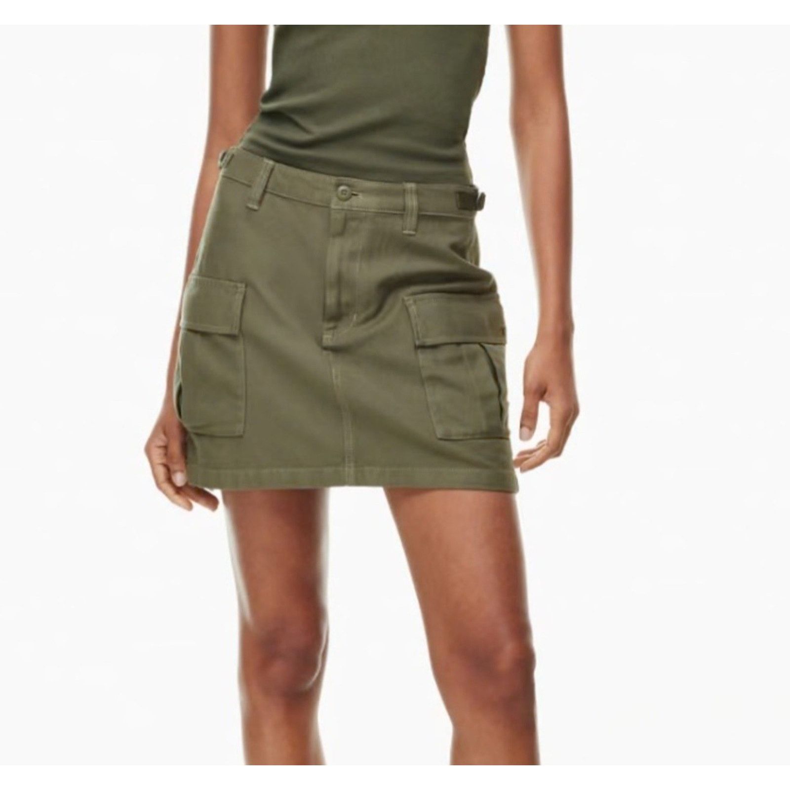Aritzia Aritzia TNA Supply Cargo Utility Micro Mini Skirt Army Size 28" / US 6 / IT 42 - 3 Thumbnail