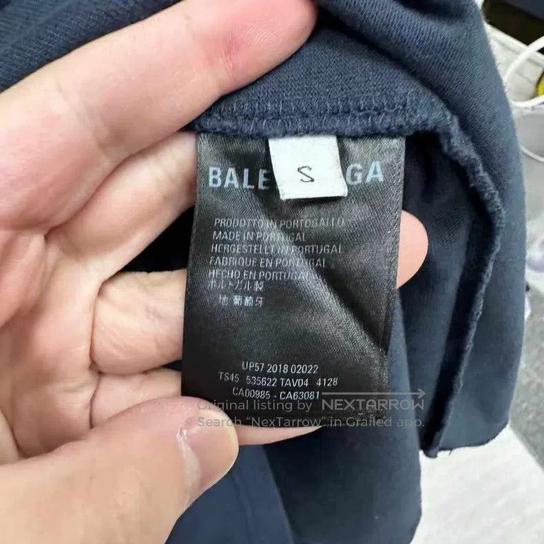 Balenciaga Balenciaga Navy blue wheat pattern short sleeve, size S Size US S / EU 44-46 / 1 - 4 Thumbnail