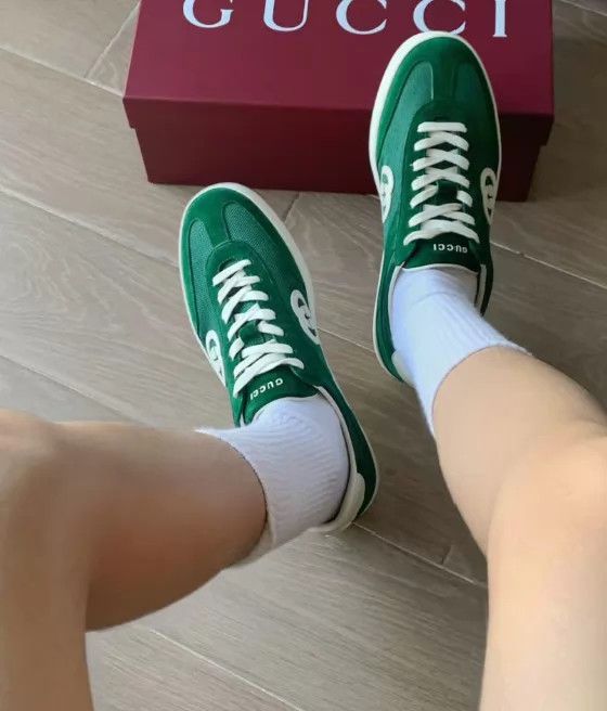 Gucci Gucci Green Flocked Decon Sneaker 42 99 New Size US 9 / EU 42 - 9 Thumbnail