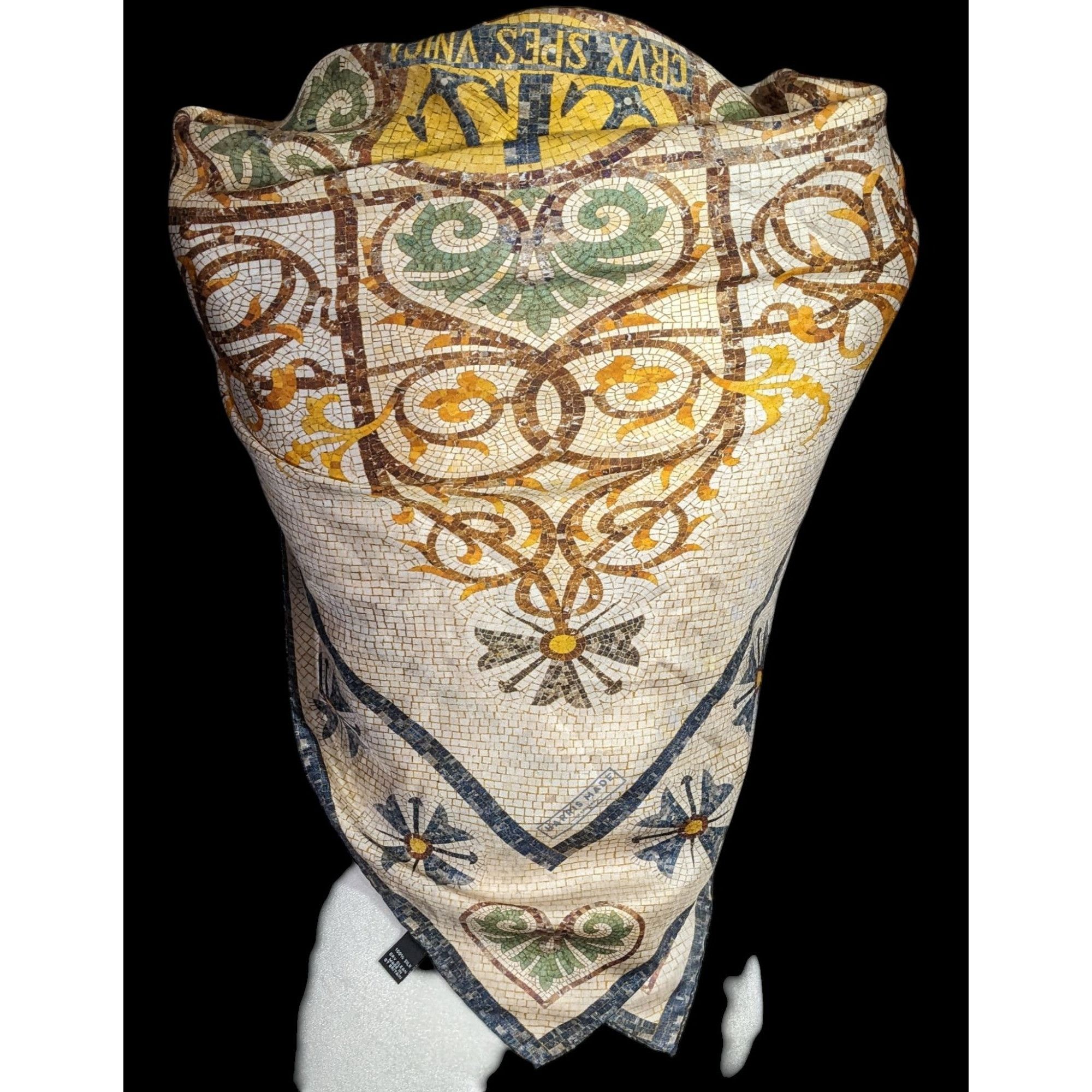 Other Vintage Harris Made England 100% Silk Scarf Medieval Mosaic Size ONE SIZE - 2 Thumbnail