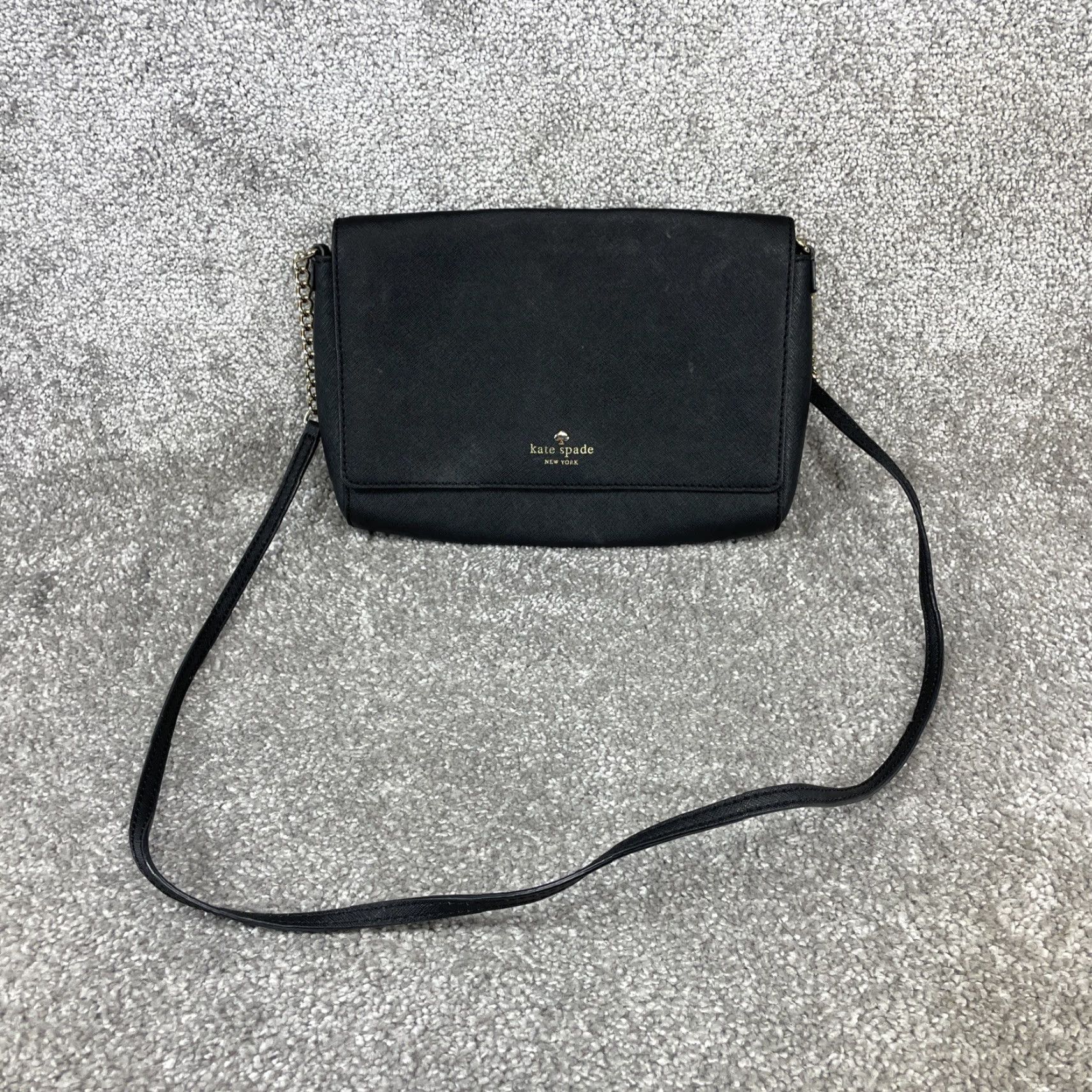 Vintage Kate Spade New York Bag Womens Medium Black Leather Inner Pocket Chain Shoulder Strap Size ONE SIZE - 2 Thumbnail
