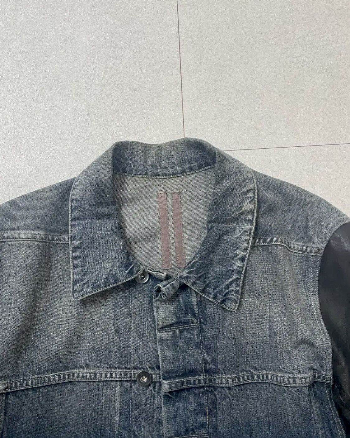 Rick Owens Drkshdw Rick Owens DRKSHDW SS14 Leather Denim Jacket Size US L / EU 52-54 / 3 - 3 Thumbnail