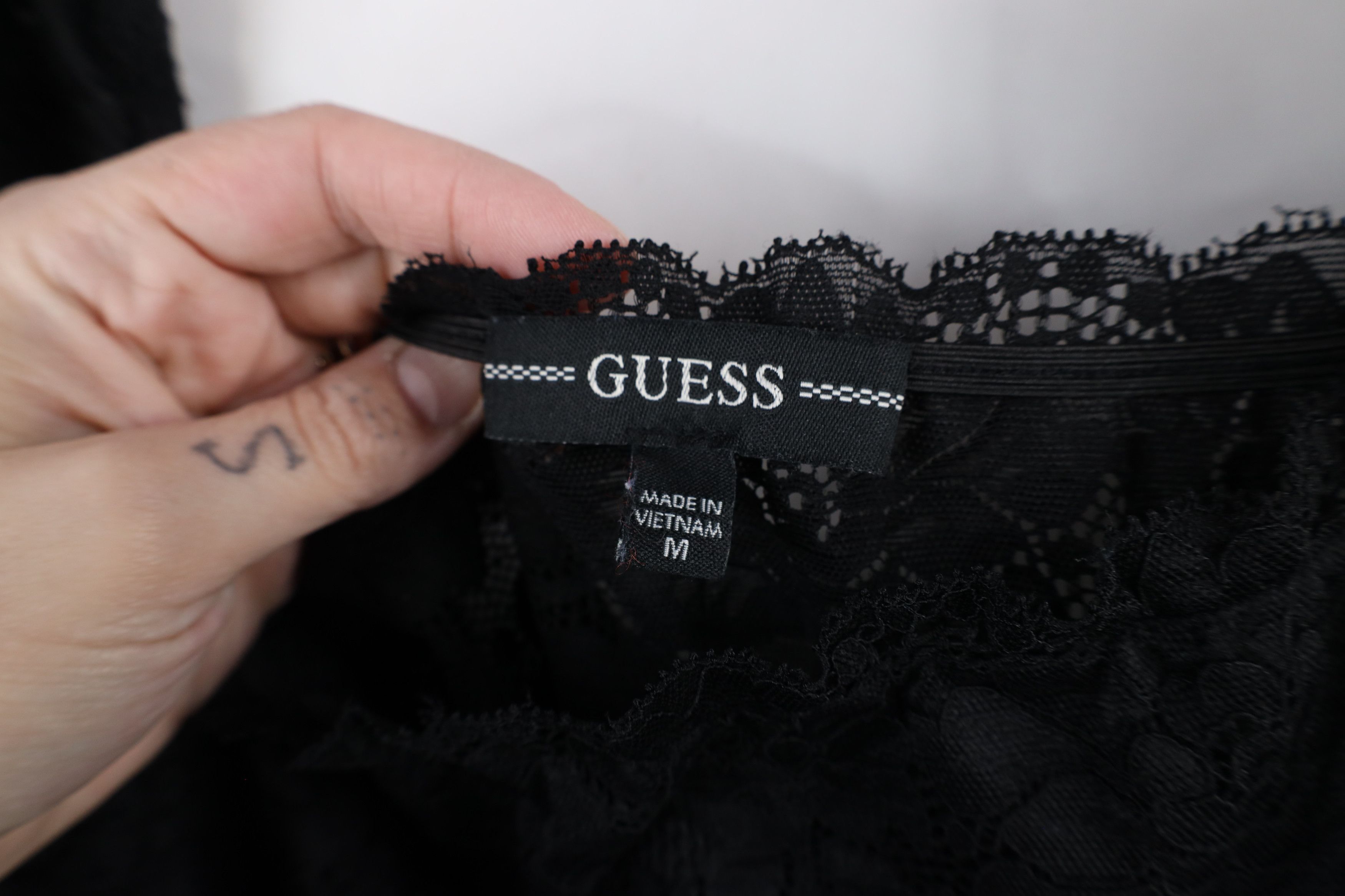 Guess × Vintage Vintage 90s Y2K Guess Cropped Fairy Bella Lace Shirt Top Size M / US 6-8 / IT 42-44 - 5 Thumbnail