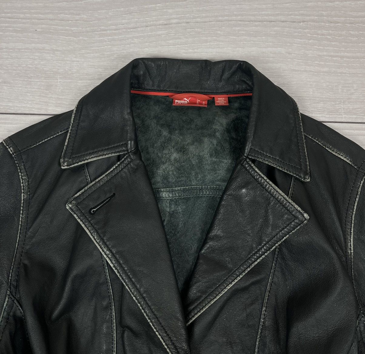Puma Puma Vintage Rare Y2K Black Leather Jacket Size S / US 4 / IT 40 - 6 Thumbnail