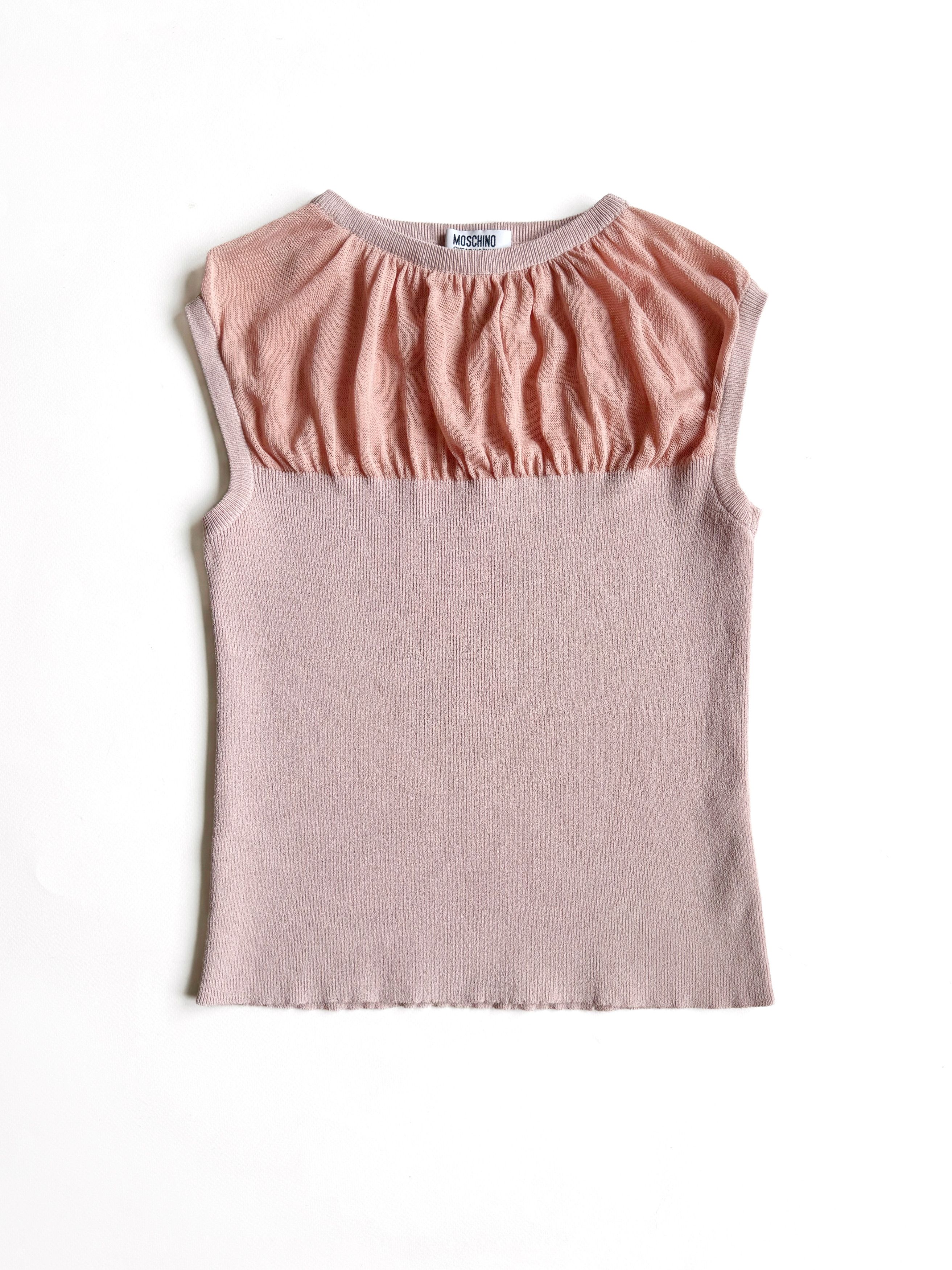 Moschino Women's Moschino Vintage gathered knit sleeveless top US 12 Size XL / US 12-14 / IT 48-50 - 1 Thumbnail