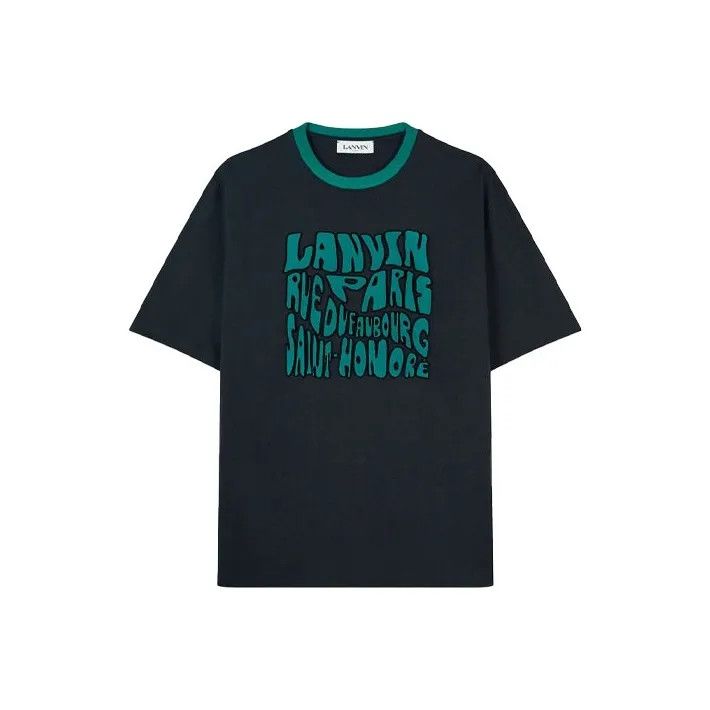 Lanvin Lanvin Black Graphic Print Short Sleeve T-Shirt 0079 Size US L / EU 52-54 / 3 - 1 Thumbnail