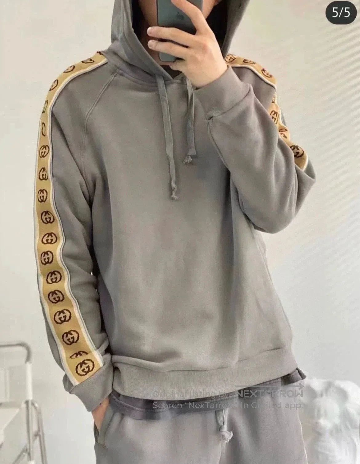 Gucci gucci gray brown hooded long sleeve sweatshirt. Size US XS / EU 42 / 0 - 7 Thumbnail
