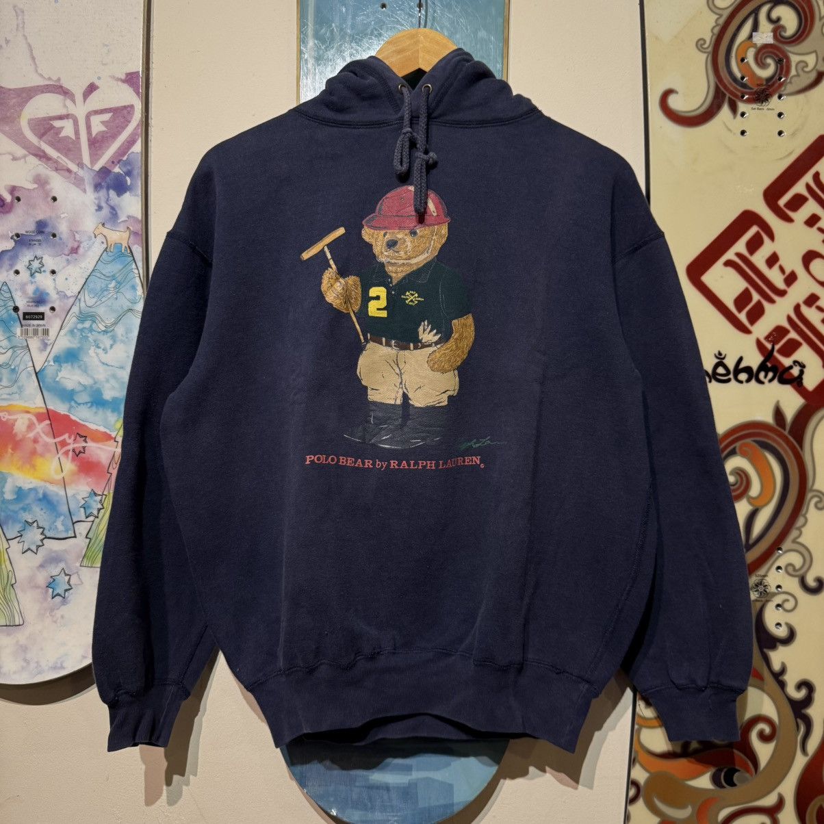 Polo Ralph Lauren Vintage 90’s Polo Ralph Lauren Polo Bear Hoodie Size US S / EU 44-46 / 1 - 1 Thumbnail