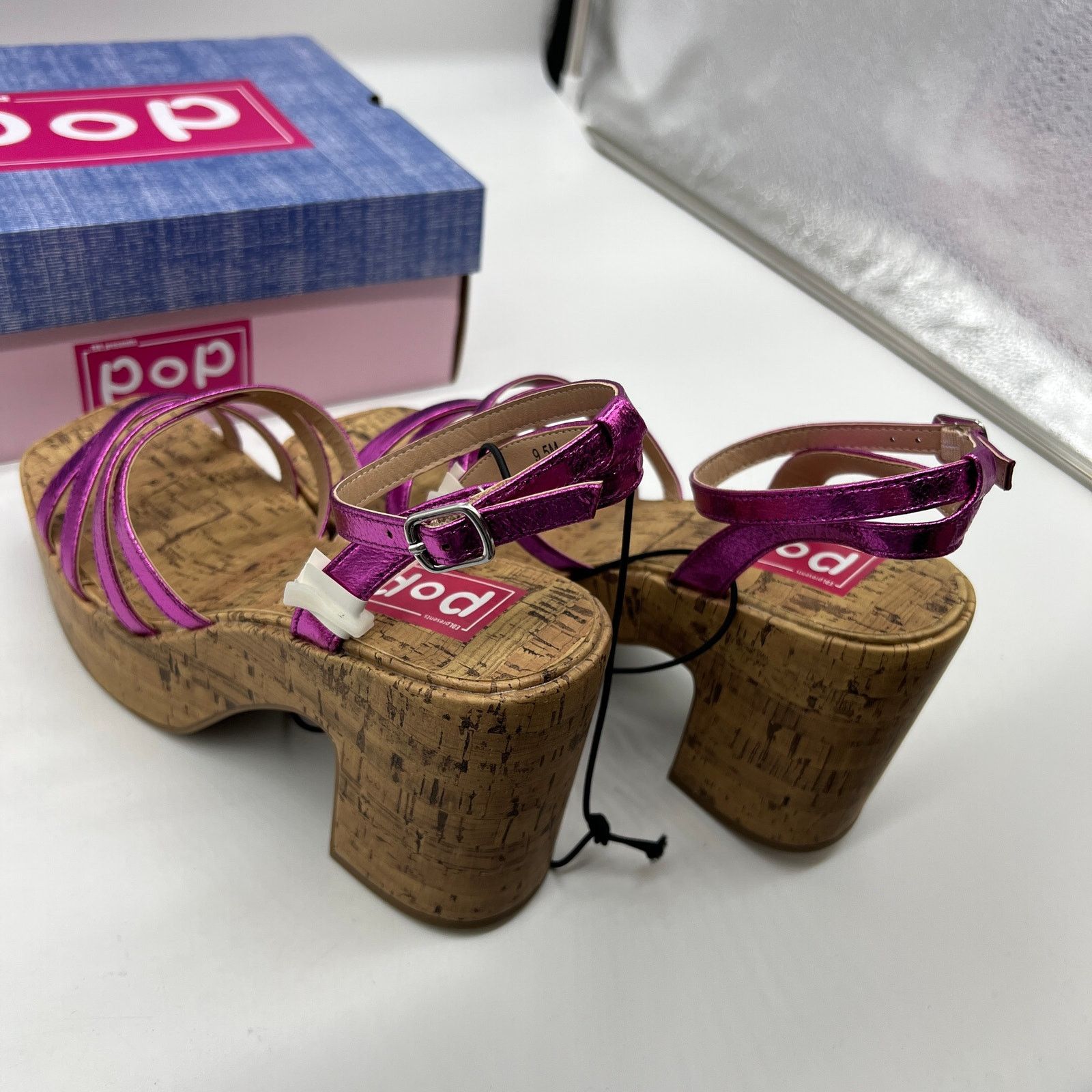 Other Pop Womens Kallie Heeled Sandals Pink Fuschia Multicolor Size US 9.5 / IT 39.5 - 7 Thumbnail