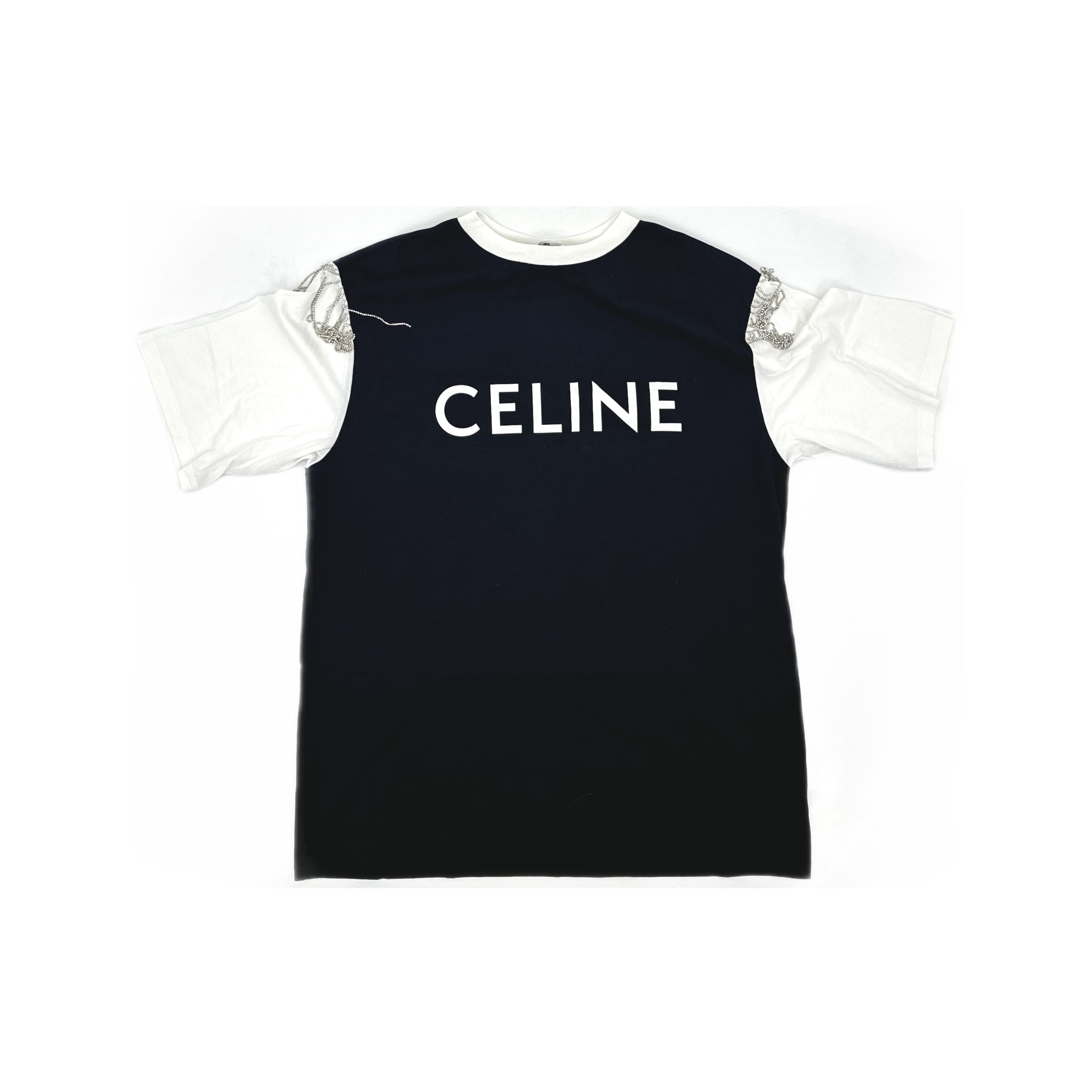 Celine Celine Crystal Fringe Logo T-Shirt Size XS Size US XS / EU 42 / 0 - 1 Thumbnail