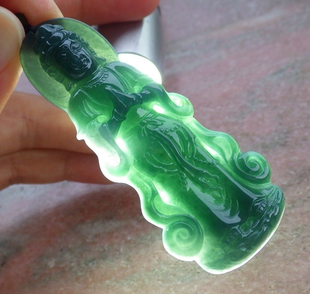 Other 106899 VS Certified Jadeite Jade Green Pendant Guanyin Size ONE SIZE - 3 Thumbnail