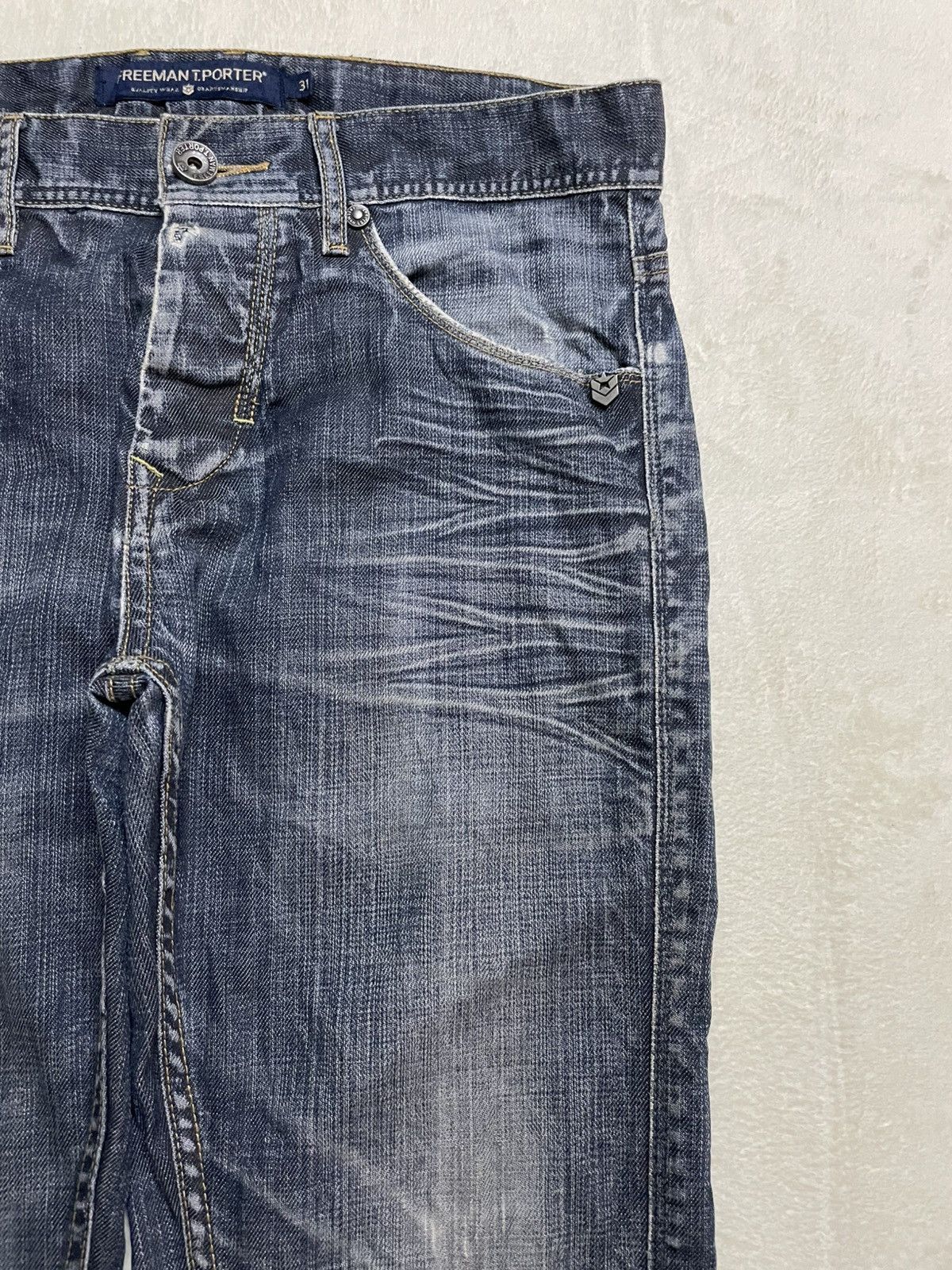 Freeman T. Porter Vintage Freeman T.Porter Faded Distressed Dark Jeans Size US 34 / EU 50 - 4 Thumbnail