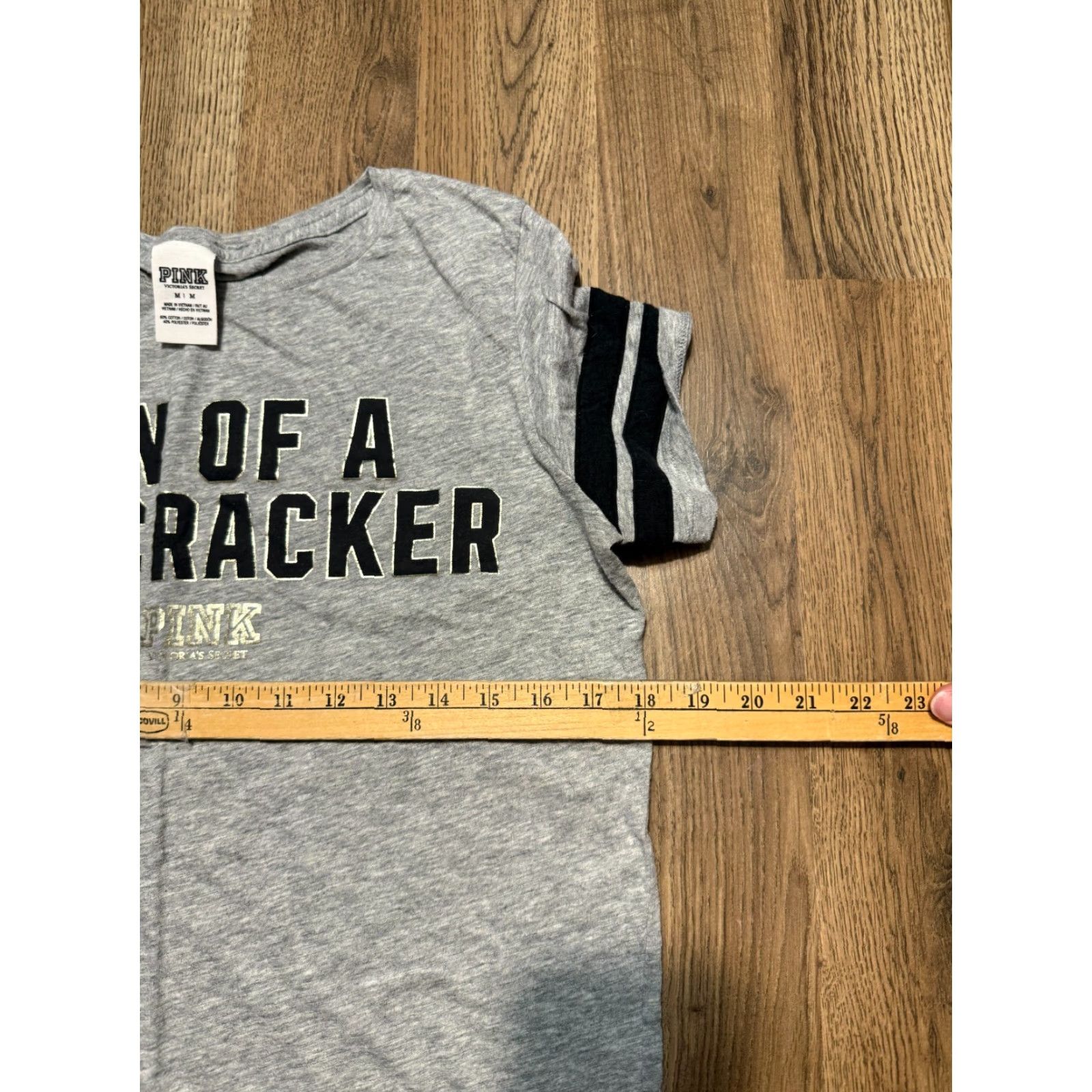 Victoria's Secret Victoria's Secret Pink Shirt Womens Medium Grey Black Gold "SON OF A NUTCRACKER" T-Shirt Size M / US 6-8 / IT 42-44 - 6 Thumbnail