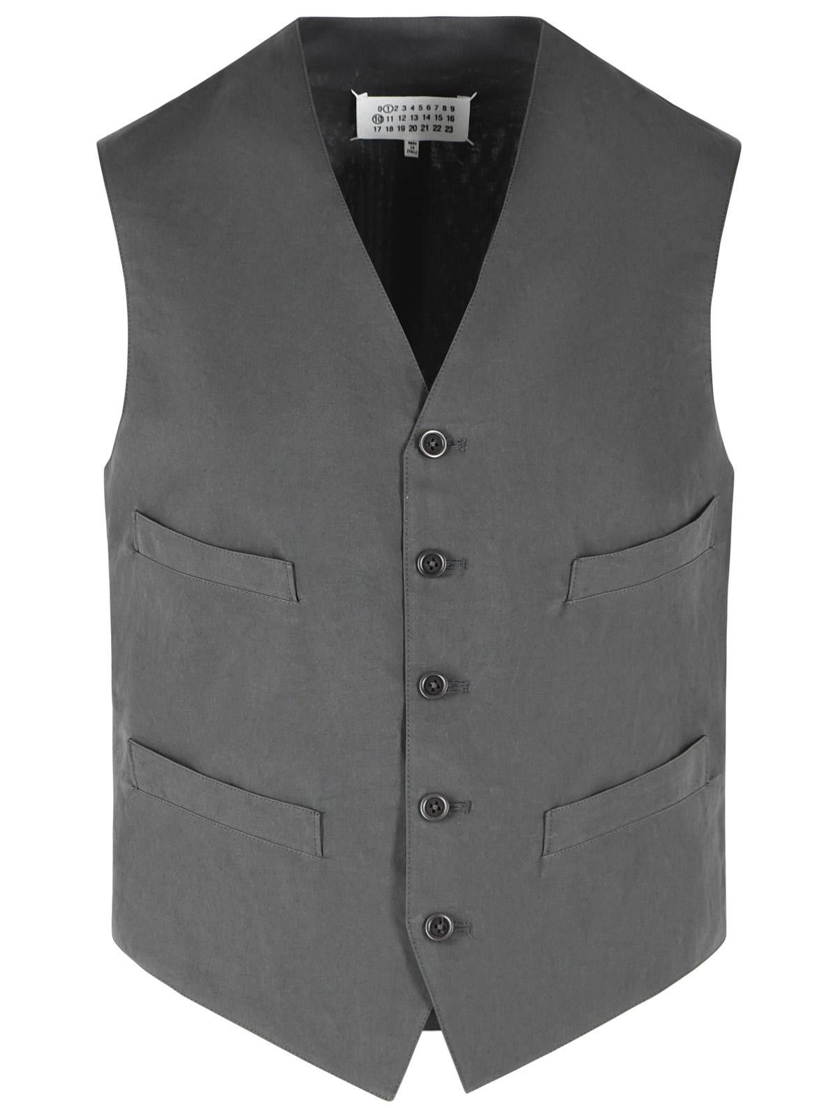 Maison Margiela MAISON MARGIELA Grey Cotton And Silk Vest Size US M / EU 48-50 / 2 - 1 Thumbnail