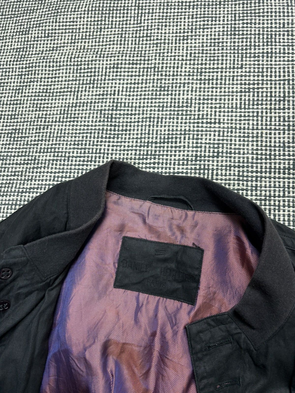 Other 100% linen black satin bomber jacket Daniel Hechter archive Size US L / EU 52-54 / 3 - 4 Thumbnail