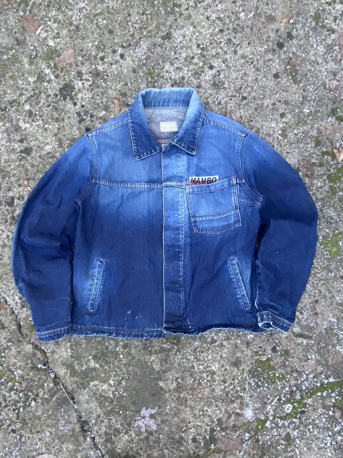 image of Mambo Blanket Denim Jacket in Blue, Men's (Size Large)