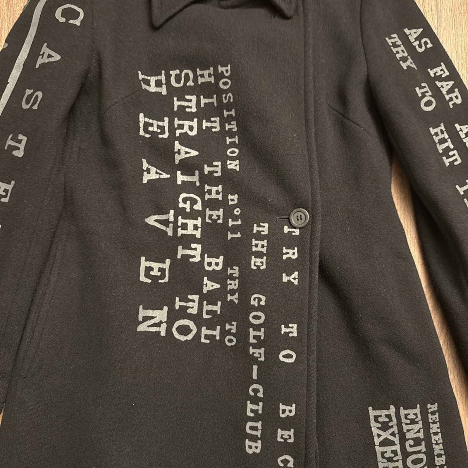 Jean Charles De Castelbajac Castelbajac wool Black Graphic Text Coat Small Size S / US 4 / IT 40 - 3 Thumbnail