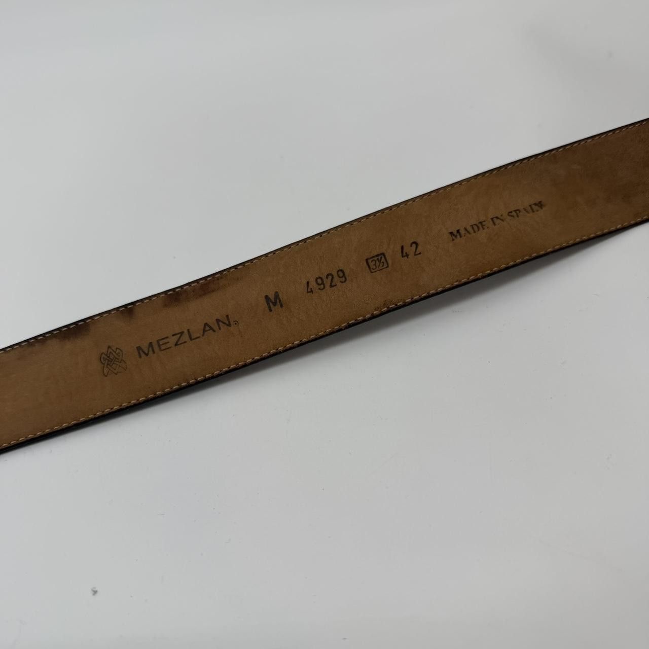 Mezlan Mezlan Men’s Brown Leather Belt Made in Spain Size 42 Size 42 - 4 Thumbnail