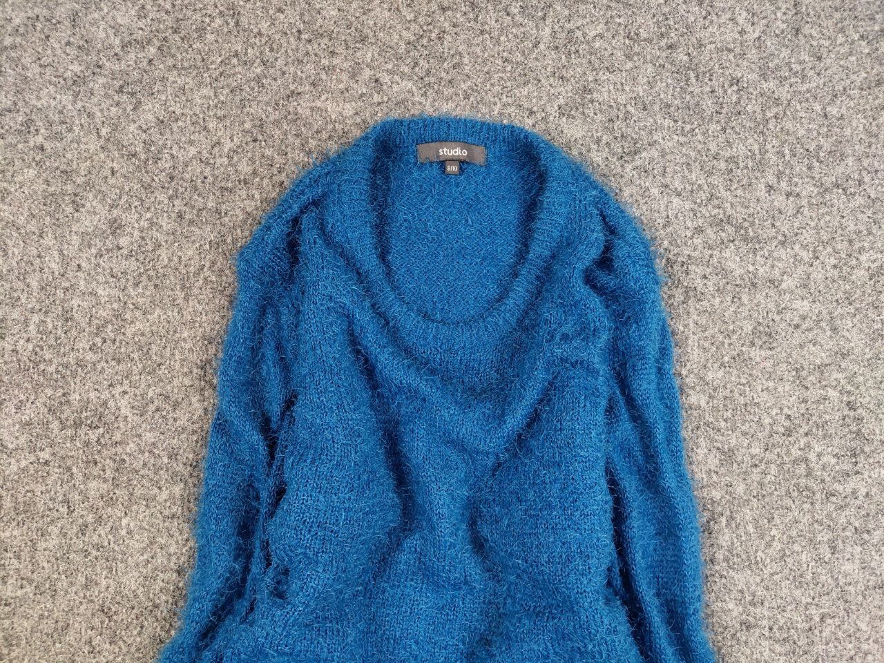 Japanese Brand Vintage 90's Japanese Blue Mohair Style Fuzzy Sweater Hype Size US M / EU 48-50 / 2 - 8 Thumbnail