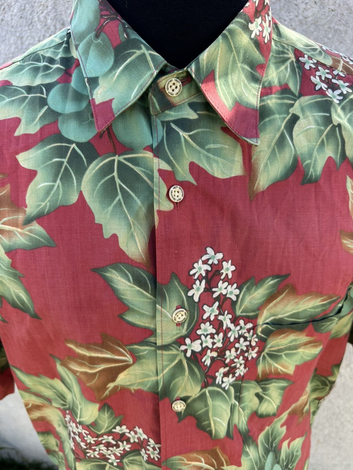 Reyn Spooner PreOwned Reyn Spooner Red/Green Hawaiian Print Men's L Size US L / EU 52-54 / 3 - 3 Thumbnail