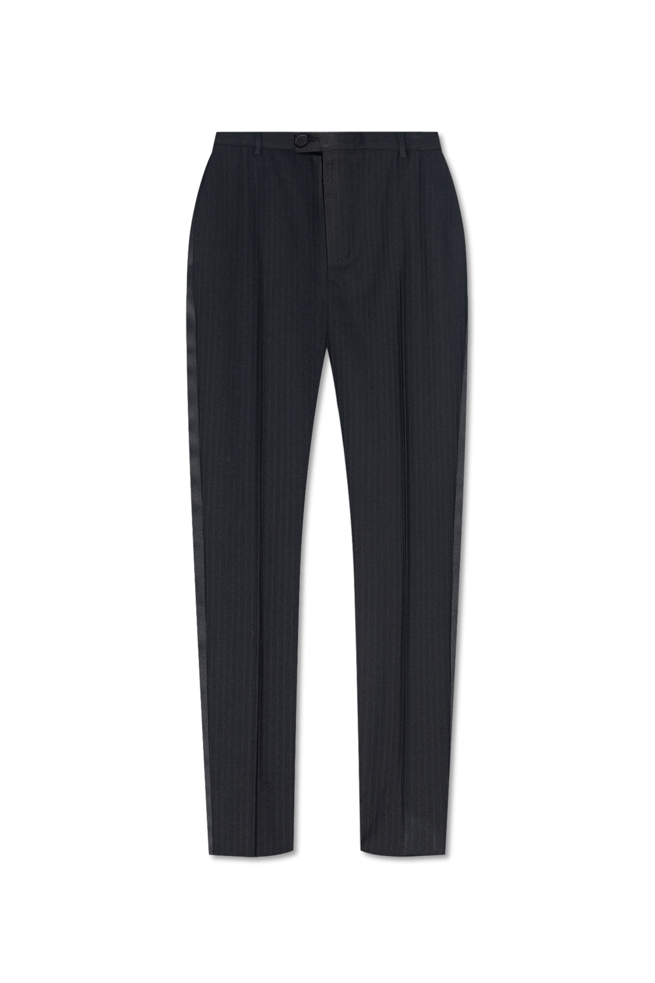 Saint Laurent Paris o1s1wg111124 High-Waisted Tuxedo Pants Raised-Stripe Wool Size US 36 / EU 52 - 1 Thumbnail