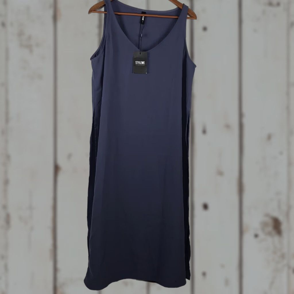 Vintage Stylewe Maxi Dress Stylewe Gray Sleeveless Very High Slit Long Womens Size L New Size L / US 10 / IT 46 - 1 Thumbnail