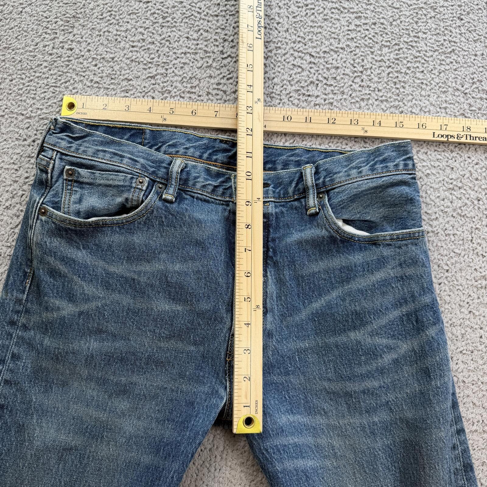 Levi's Levis 514 Slim Straight Jeans Mens 32x30 Blue Wash Faded Size US 32 / EU 48 - 3 Thumbnail