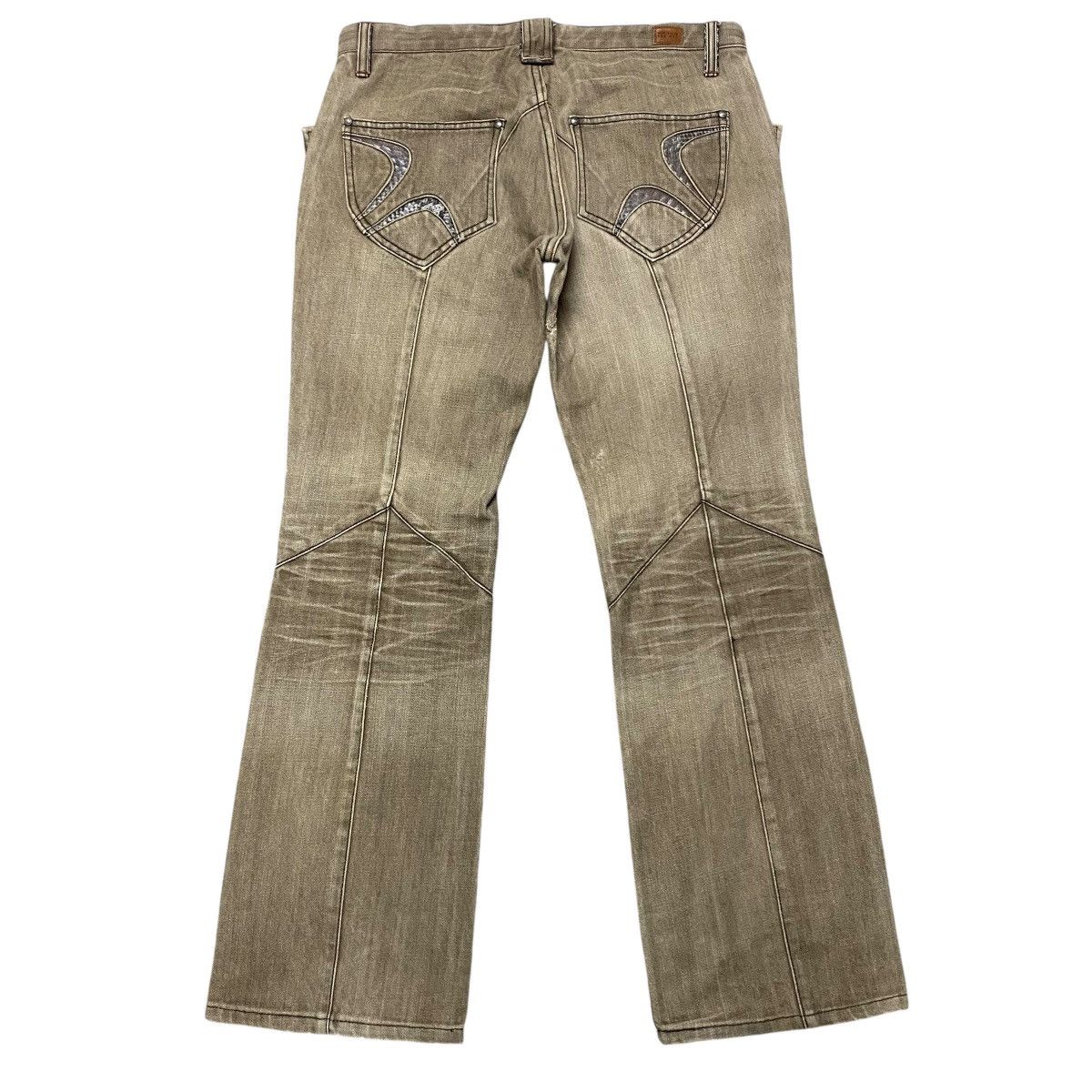 Nicole Club NCFM Fleur Brown Denim Flare Jeans Snake skin Size US 33 - 1 Thumbnail