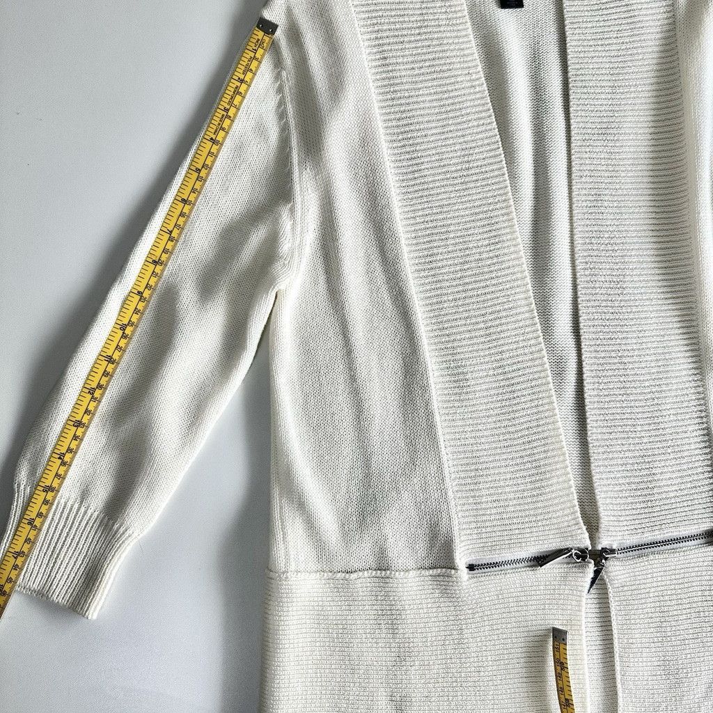DKNY DKNY White Cotton Open Cardigan Size Medium Zipper Detail Size M / US 6-8 / IT 42-44 - 17 Thumbnail
