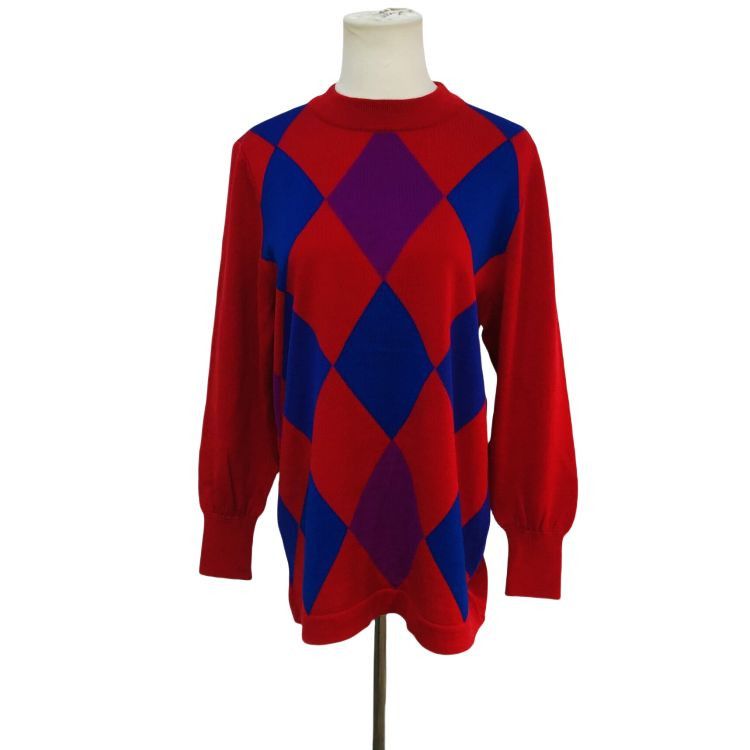 Yves Saint Laurent Yves Saint Laurent Argyle Wool Sweater Size M Size US M / EU 48-50 / 2 - 1 Thumbnail