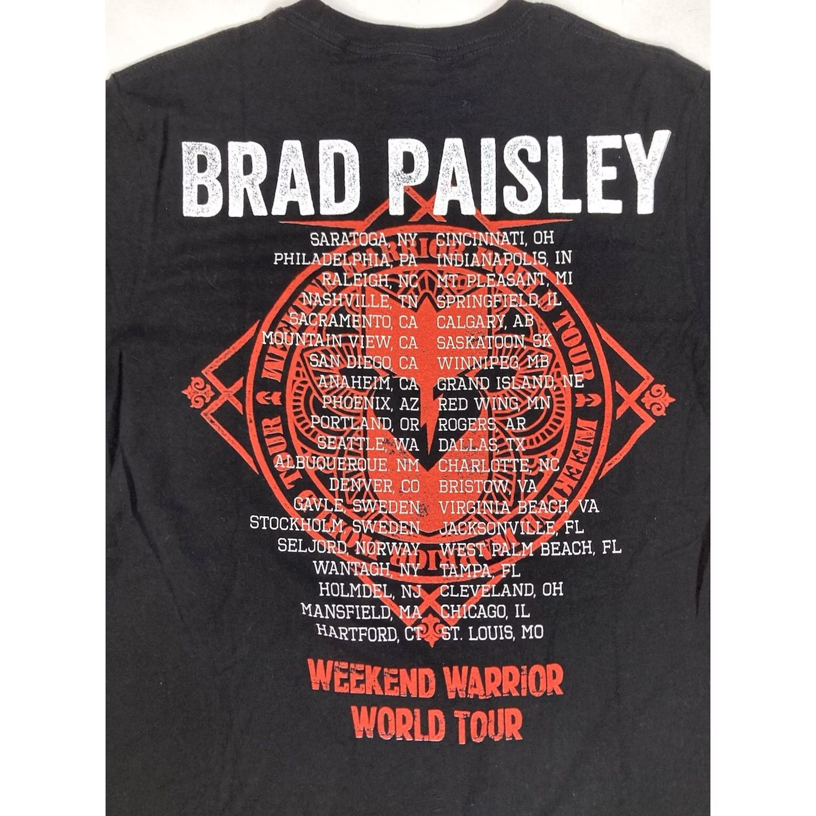 Tultex Bradley Paisley Weekend Warrior World Tour Graphic T-shirt Men Small Black Music Shirt Size US S / EU 44-46 / 1 - 4 Thumbnail