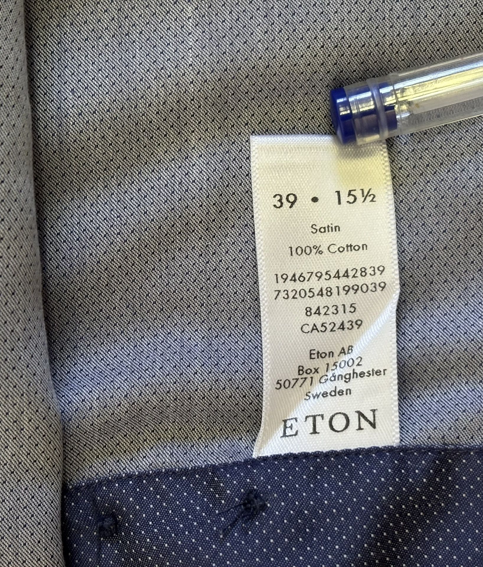 Eton Eton slim navy blue shirt size 39 15 1/2 Size US M / EU 48-50 / 2 - 10 Thumbnail