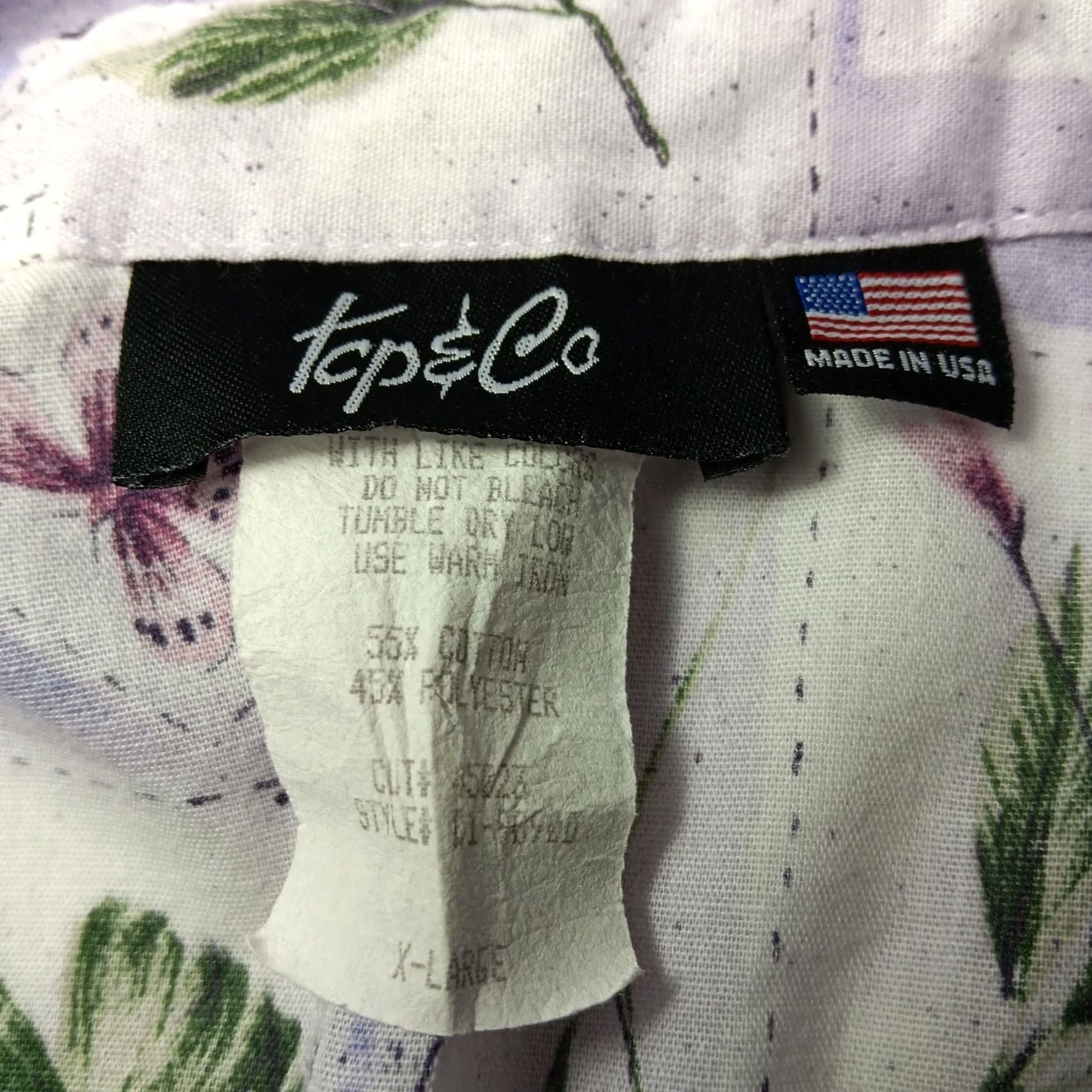 CO Top & Co Blouse XL Purple Lavender Floral Butterfly Nature Shirt Vintage WS19 Size XL / US 12-14 / IT 48-50 - 5 Thumbnail