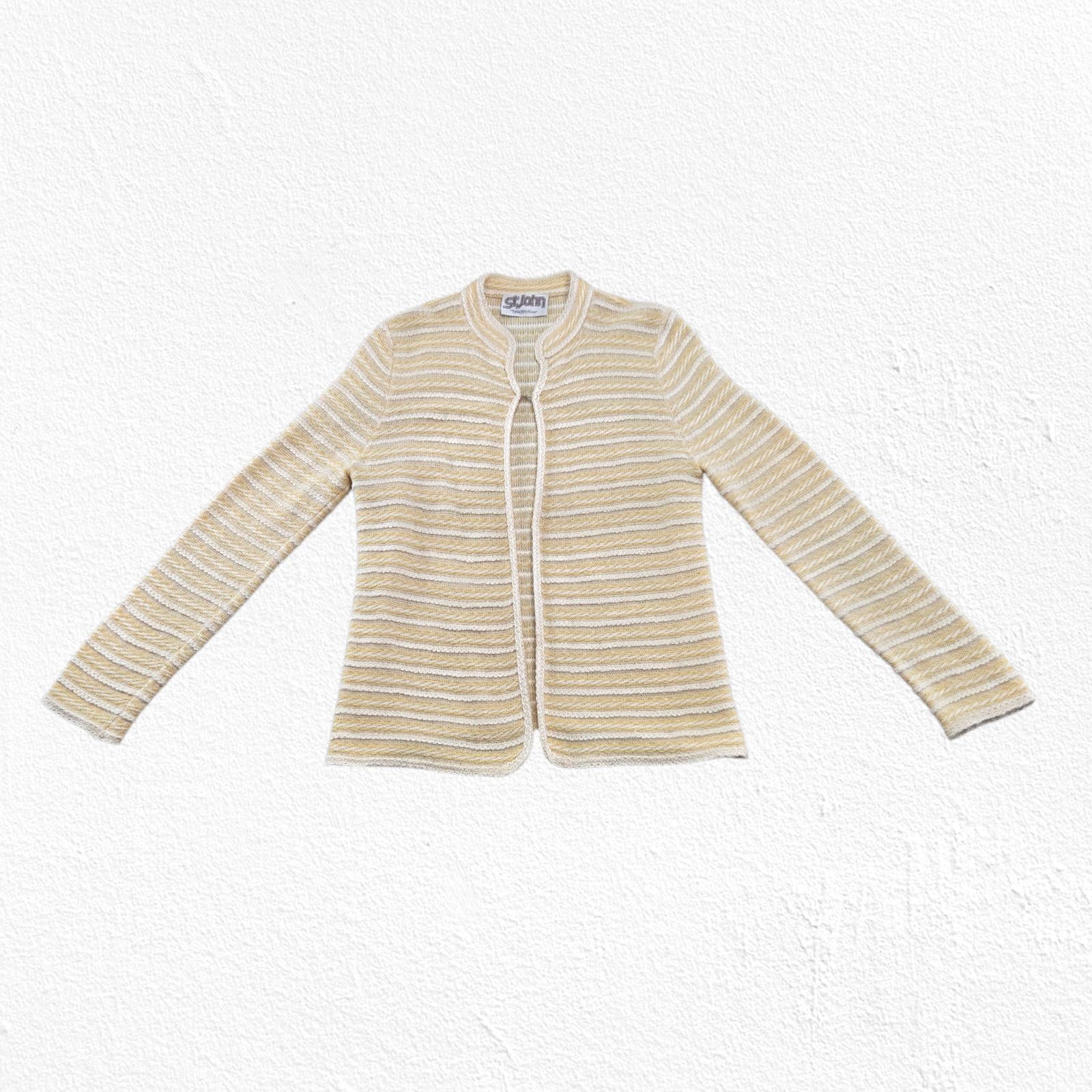 Vintage 70s St. John Yellow White Cardigan Style Blazer Size Small Size S / US 4 / IT 40 - 7 Thumbnail