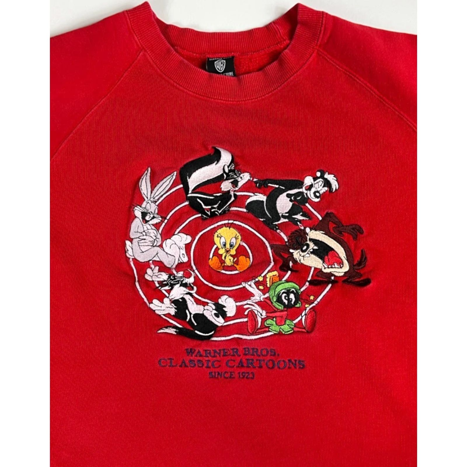 Vintage VINTAGE Warner Bros. Studio Store Sweatshirt Unisex Adult 1997 Crew Neck Red 85% Cotton 15% Polyester Cartoon 90s USA Crewneck Sweatshirt Mens Womens Size US L / EU 52-54 / 3 - 3 Thumbnail