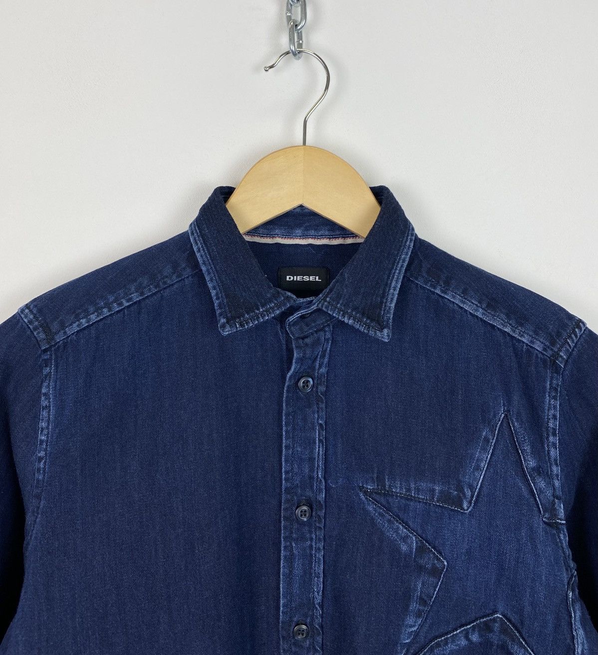 Diesel Diesel Denim Buttons Up Shirt Top Embroidered Stars Blue Size US S / EU 44-46 / 1 - 2 Thumbnail