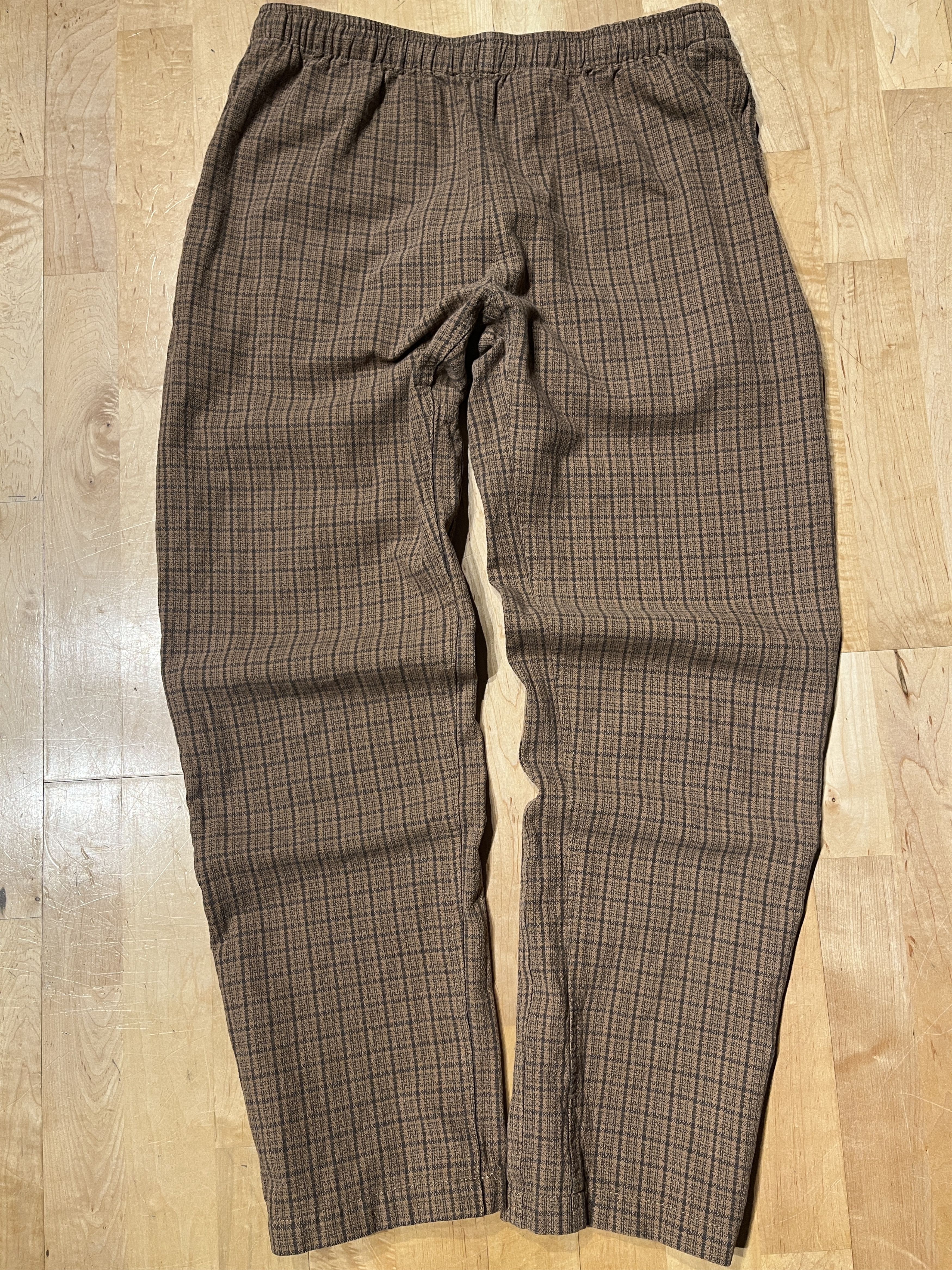 Insight Insight Men's Checked Plaid Brown Pants Adjustable - Medium Size US 30 / EU 46 - 1 Thumbnail