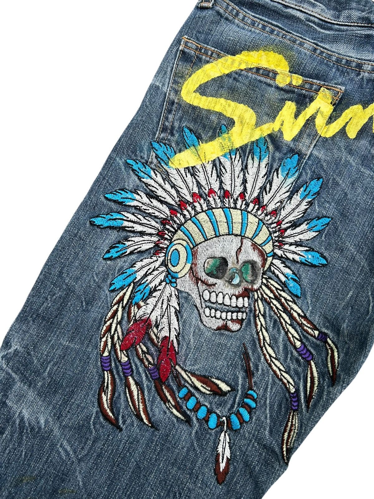 Kapital Vintage Skull Japanese Brand Sirmione Distressed Denim Jeans Size US 27 - 12 Thumbnail