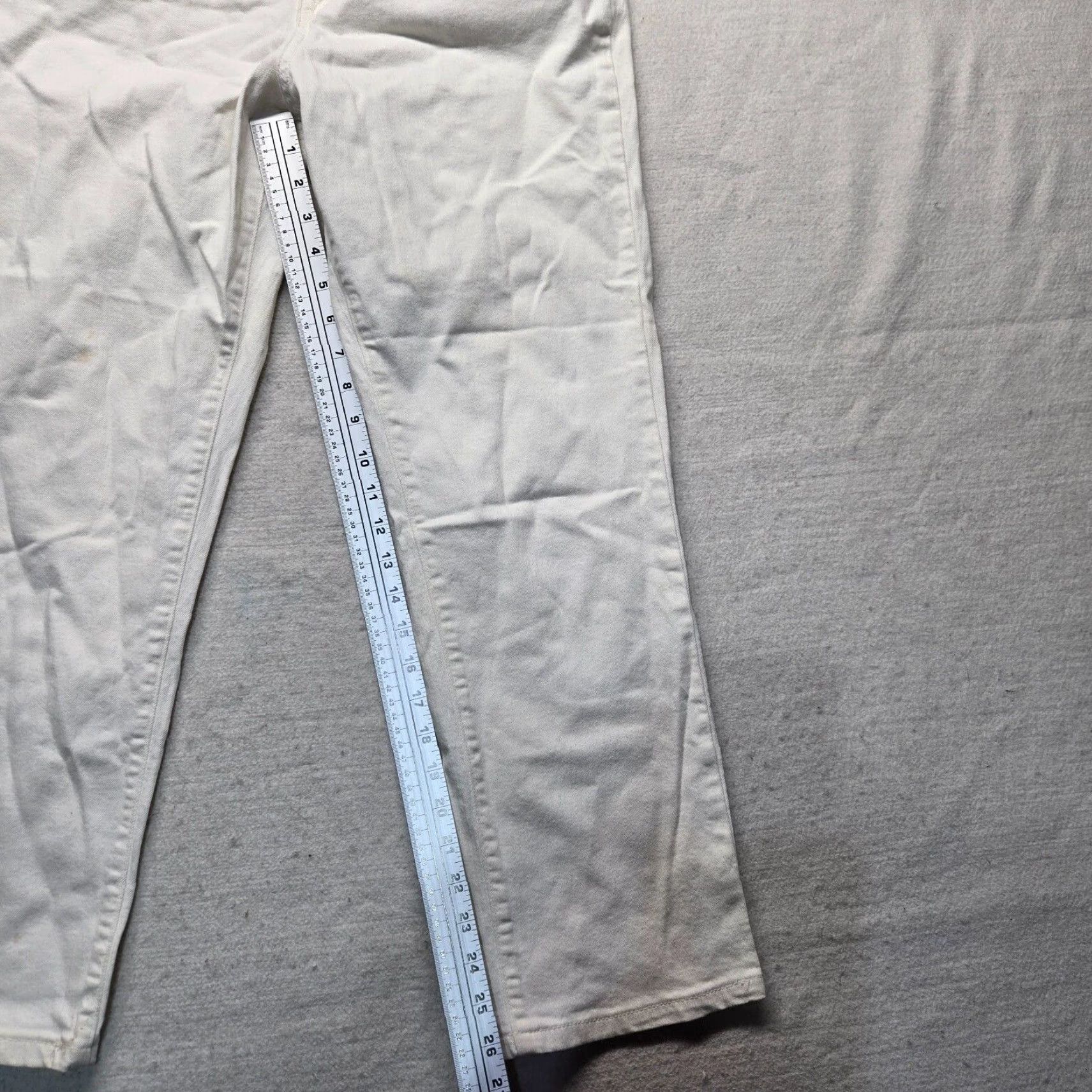 Vintage L.L Bean Women's Solid White Chino Straight Leg Pants Size 14 Size 36" / US 14 / IT 50 - 6 Thumbnail
