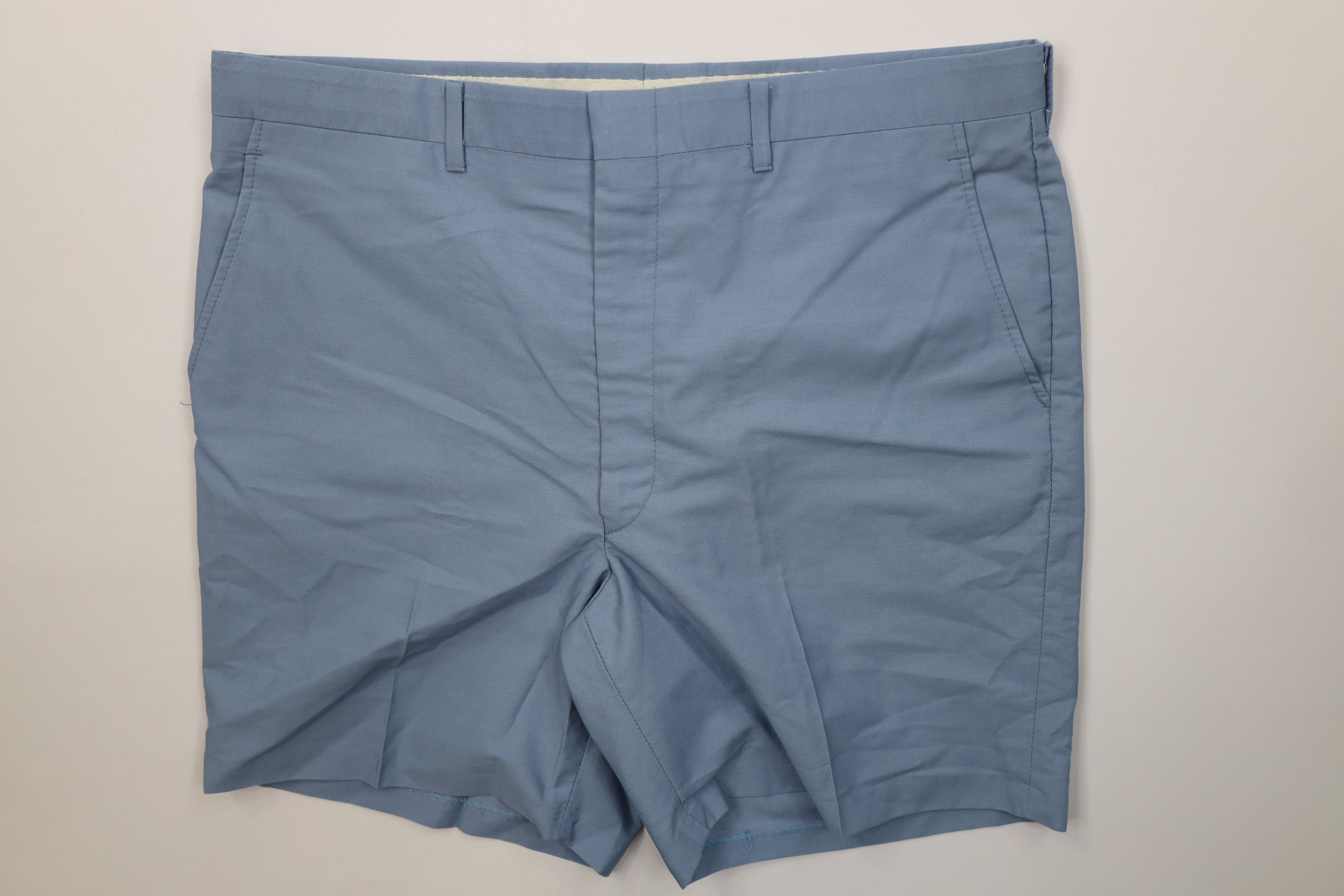 Vintage 70s Streetwear Above Knee Chino Shorts Light Blue