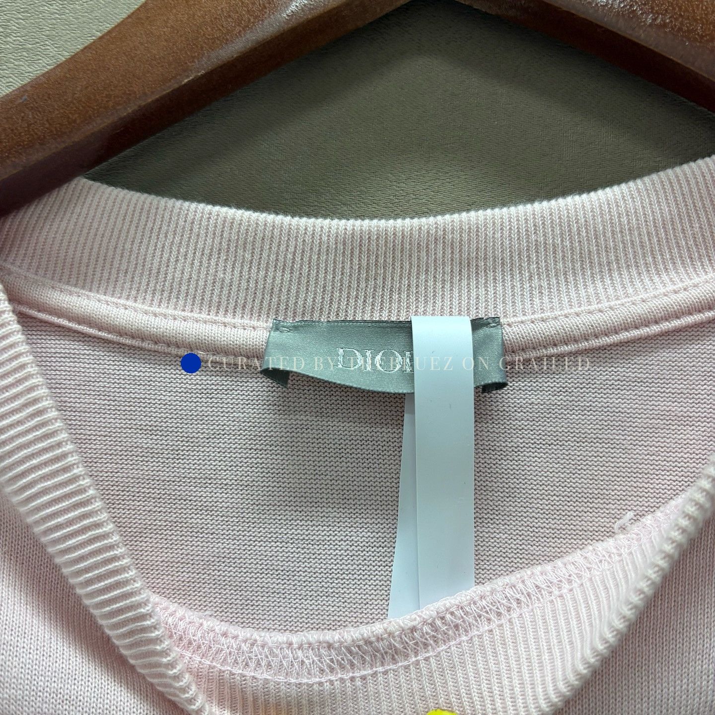 Dior Pink Rose Embroidery Cotton T-Shirt Size US XS / EU 42 / 0 - 1 Thumbnail
