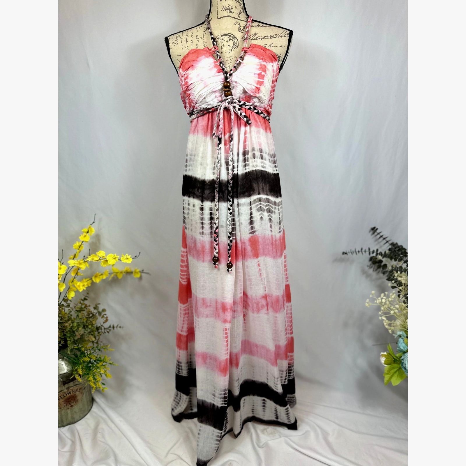 Other Chaudhry Halter Open Back Tie Dye Maxi Dress Pink Black M Size M / US 6-8 / IT 42-44 - 4 Thumbnail